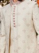 Silk Off White Color Designer Sherwani